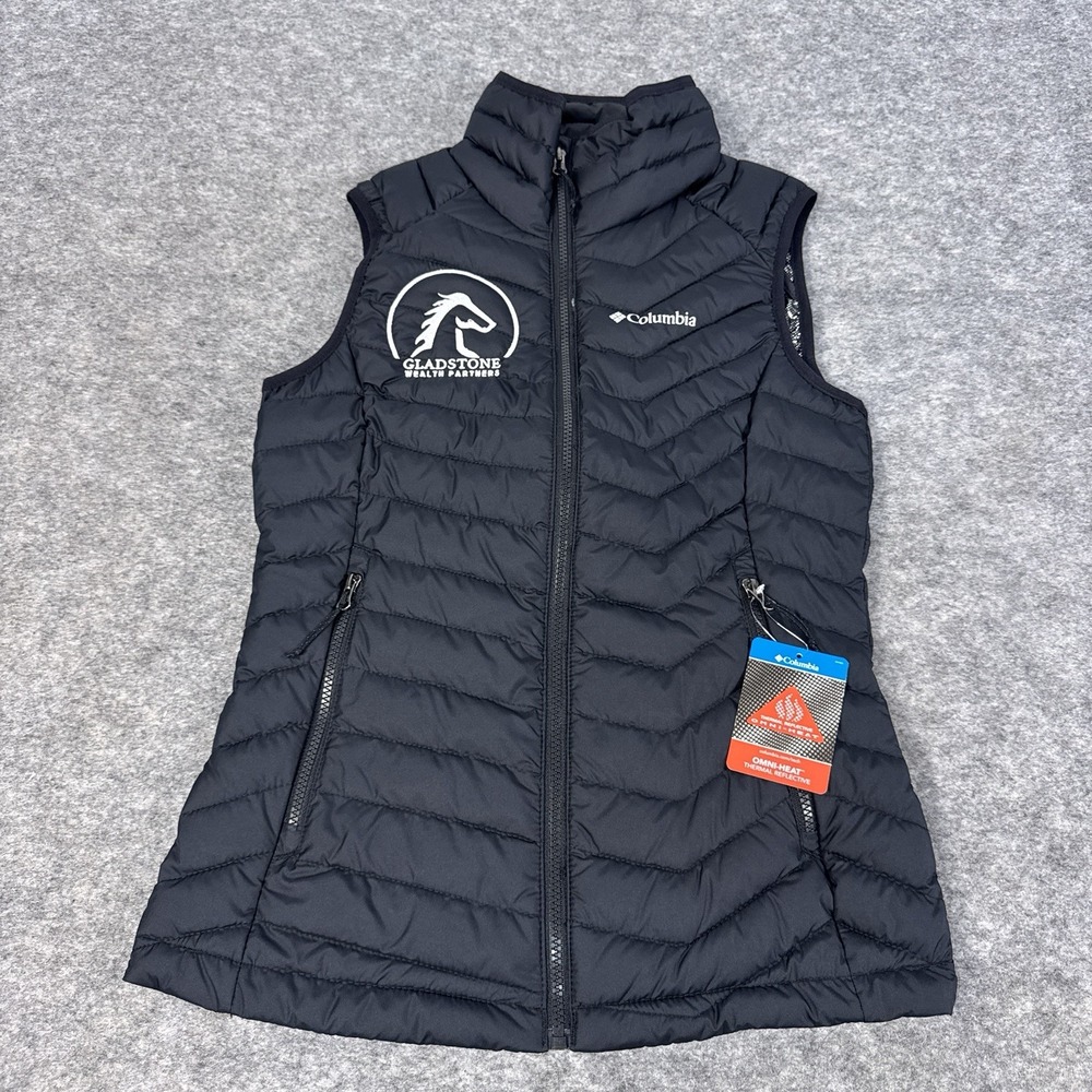 Columbia Puffer Vest Small Powder Lite Omni Heat NWT Gladstone Wealth Partners